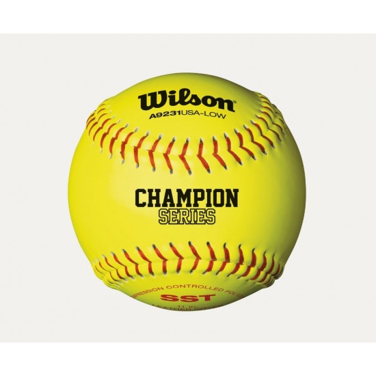 Топка за софтбол Wilson ASA Leather Polycore Softballs